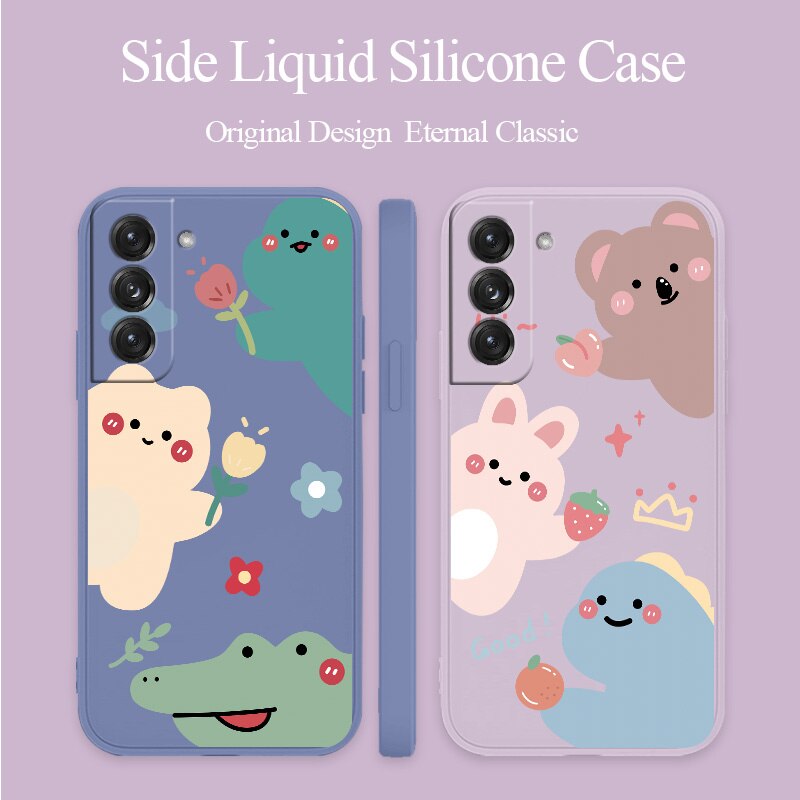 Cute Pattern Liquid Silicone Case For Samsung Galaxy