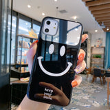 Glass Mirror Smiley Face Phone Case iPhone