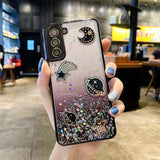 Custodia in silicone Glitter Planet per Samsung Galaxy 