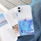 Gradient Marble Texture Clear Phone Case For iPhone