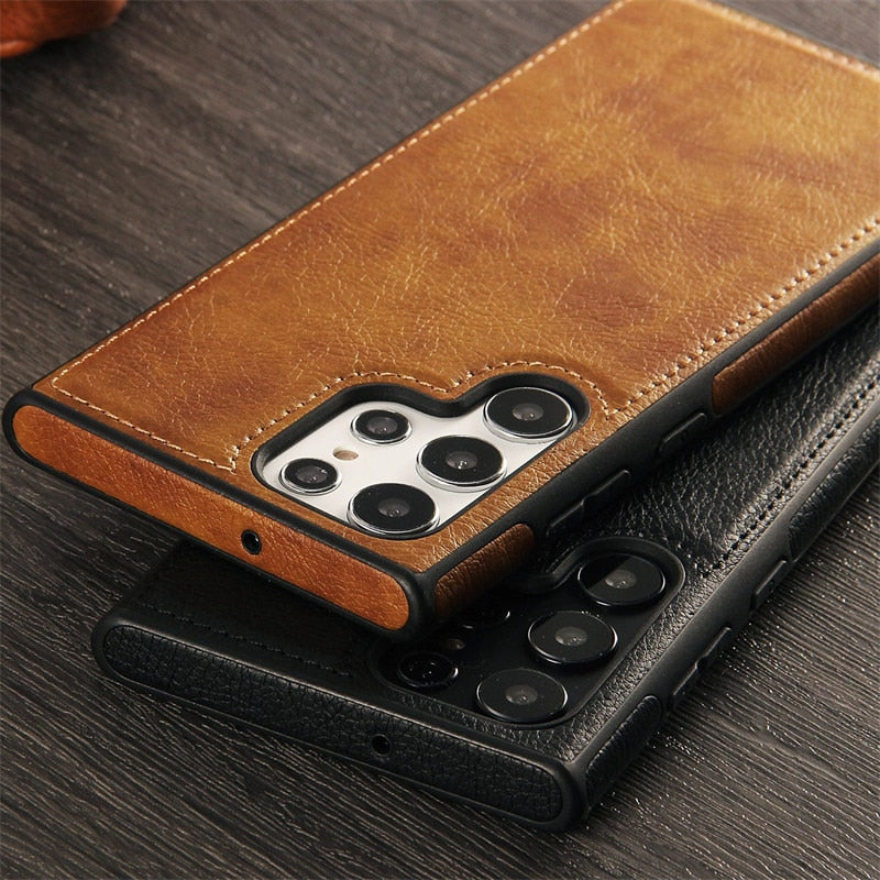Business Skin-Feel PU Leather Case For Samsung