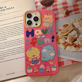 Ins Cartoon Cat Human Silicone Case For iPhone