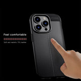 Leather Texture Soft Silicone Case For iPhone