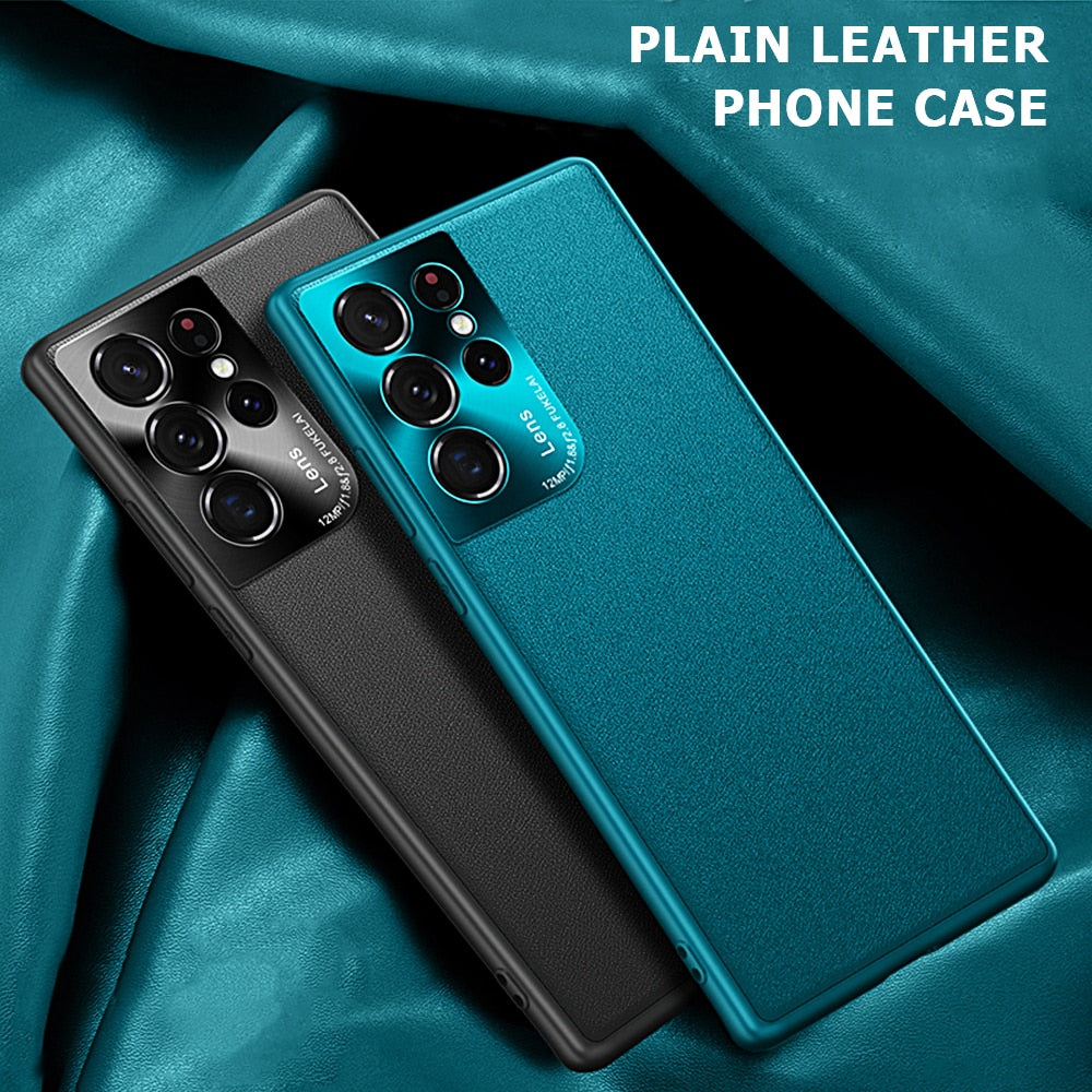 Leather Camera Protection Case For Samsung Galaxy