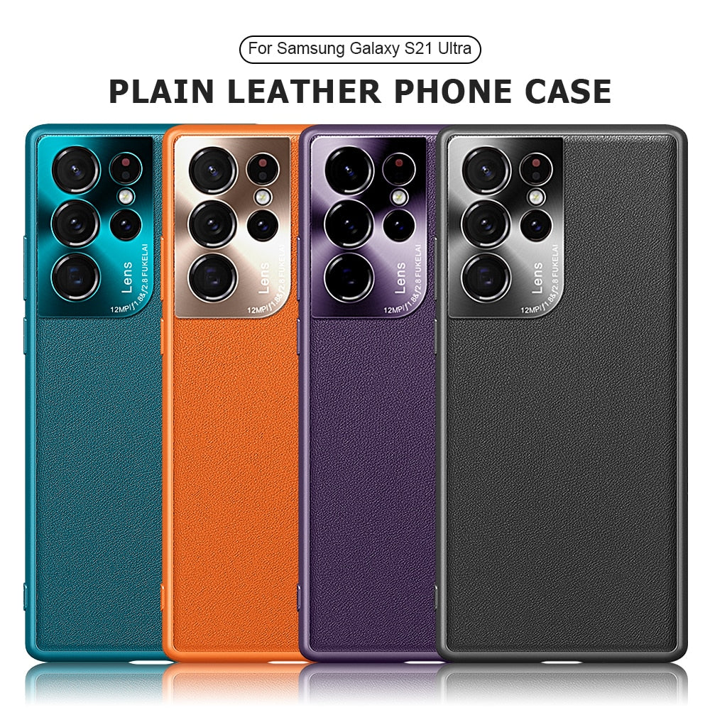 Leather Camera Protection Case For Samsung Galaxy