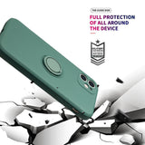 Liquid Silicone Magnetic Finger Ring Phone Case For iPhone
