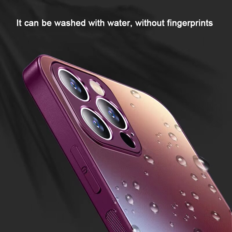 Silicone Frosted Glass Shockproof Case for iPhone