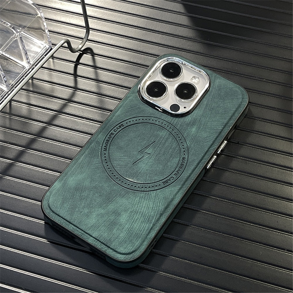 Magnetic Matte Microfiber Case for iPhone