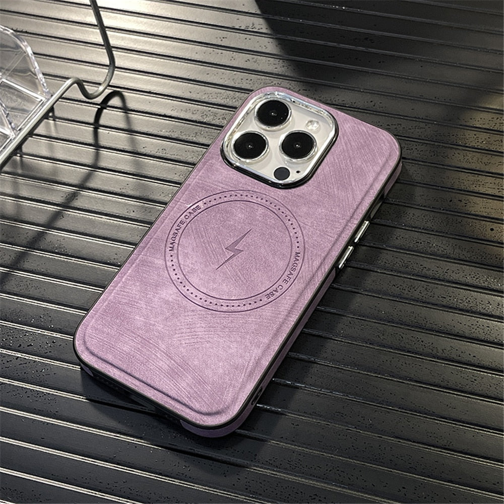 Magnetic Matte Microfiber Case for iPhone