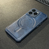 Leather Magnetic Wireless Charging Case For iPhone