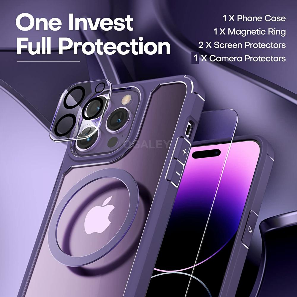 Custodia protettiva per lenti in vetro magnetico per iPhone 