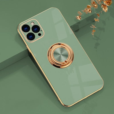 Luxury Plating Ring Holder Case For iPhone