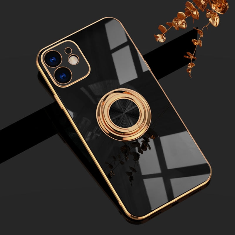 Luxury Plating Ring Holder Case For iPhone