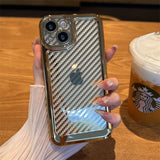 Luxury Plating Silicone Texture Case for iPhone
