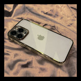 Silicone Plating Square Frame Clear Case For iPhone