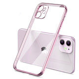 Luxury Plating Square Frame Soft Case For iPhone