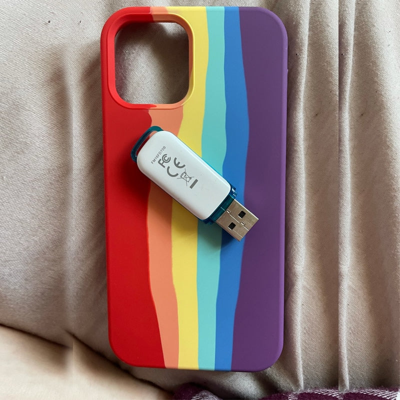 Luxury Rainbow Silicone Phone Case for iPhone