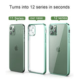 Luxury Transparent Square Frame Plating Case for iPhone