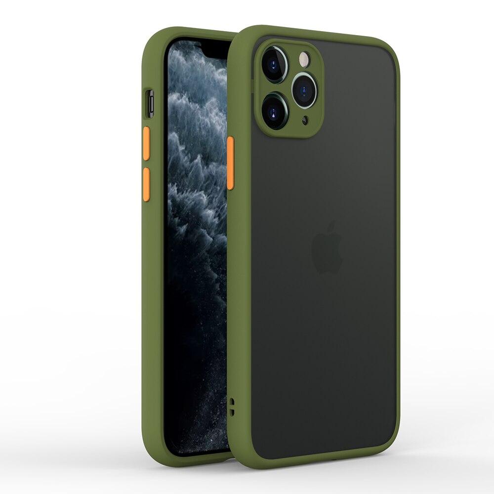 Custodia opaca per protezione fotocamera con copertura ibrida in silicone per iPhone 