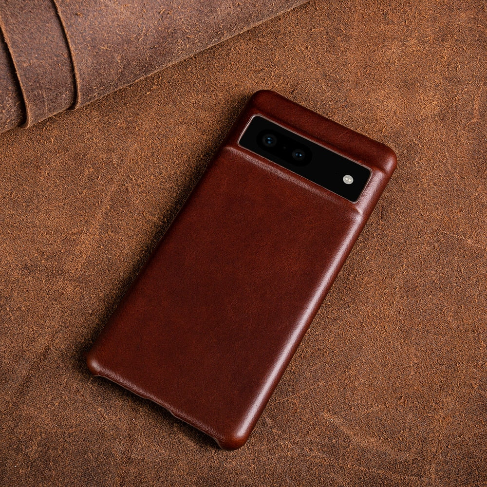 Aesthetic Vintage Oil Wax Leather Case For Google