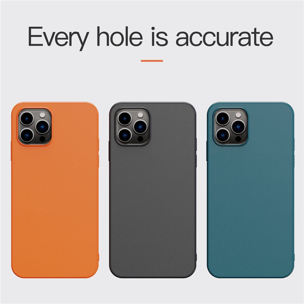 Original Leather Soft Silicone Matte Case For iPhone