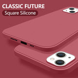 Liquid Silicone Square Phone Case For iPhone