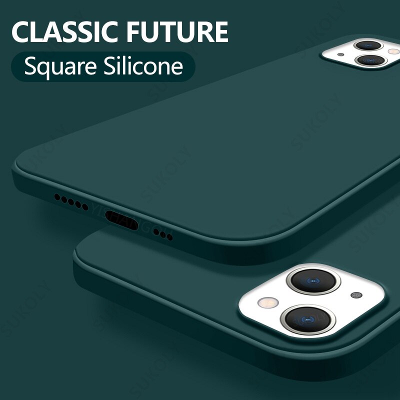 Liquid Silicone Square Phone Case For iPhone