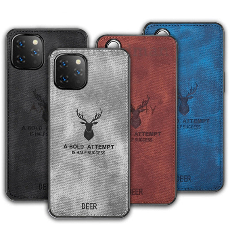 Cloth Pattern Elk Deer Shell Case For iPhone