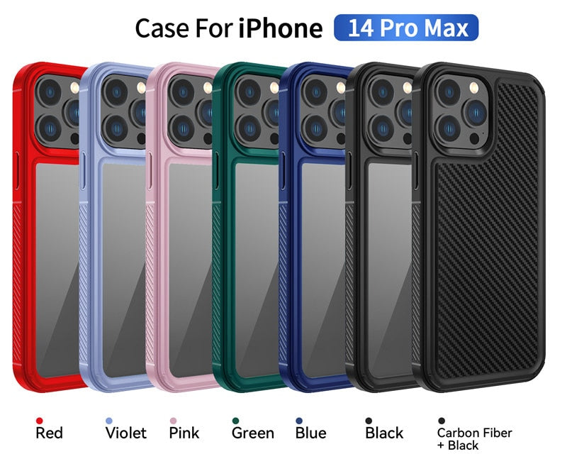 Clear Shockproof Carbon Fiber Case For iPhone