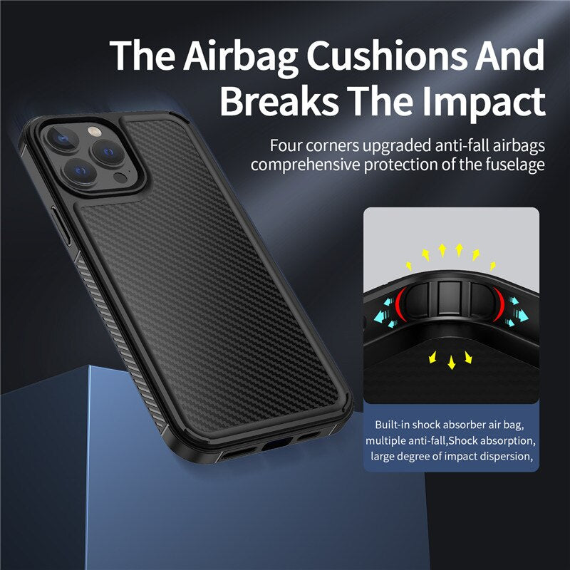 Clear Shockproof Carbon Fiber Case For iPhone