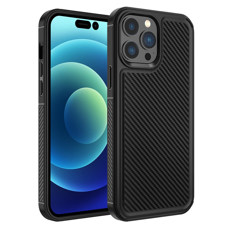 Clear Shockproof Carbon Fiber Case For iPhone