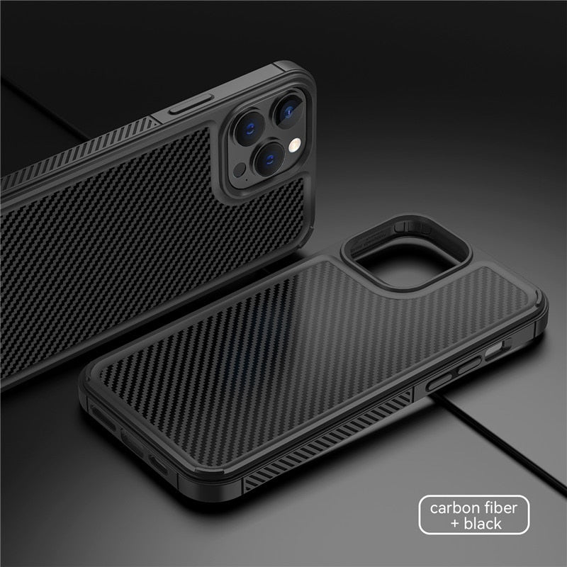 Clear Shockproof Carbon Fiber Case For iPhone