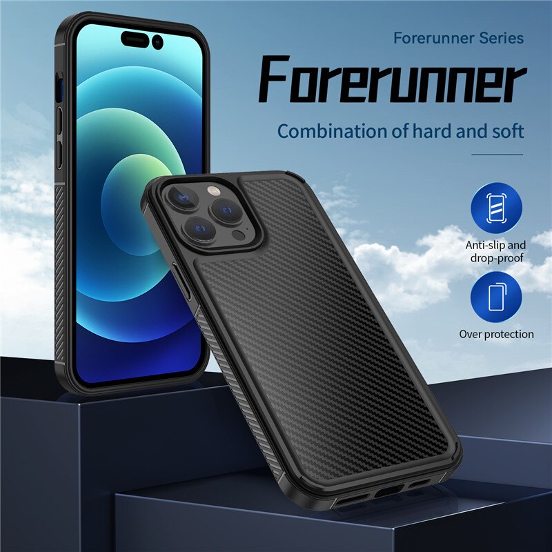 Clear Shockproof Carbon Fiber Case For iPhone