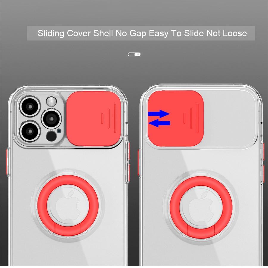 Camera Lens Protection Ring Stand Case For iPhone