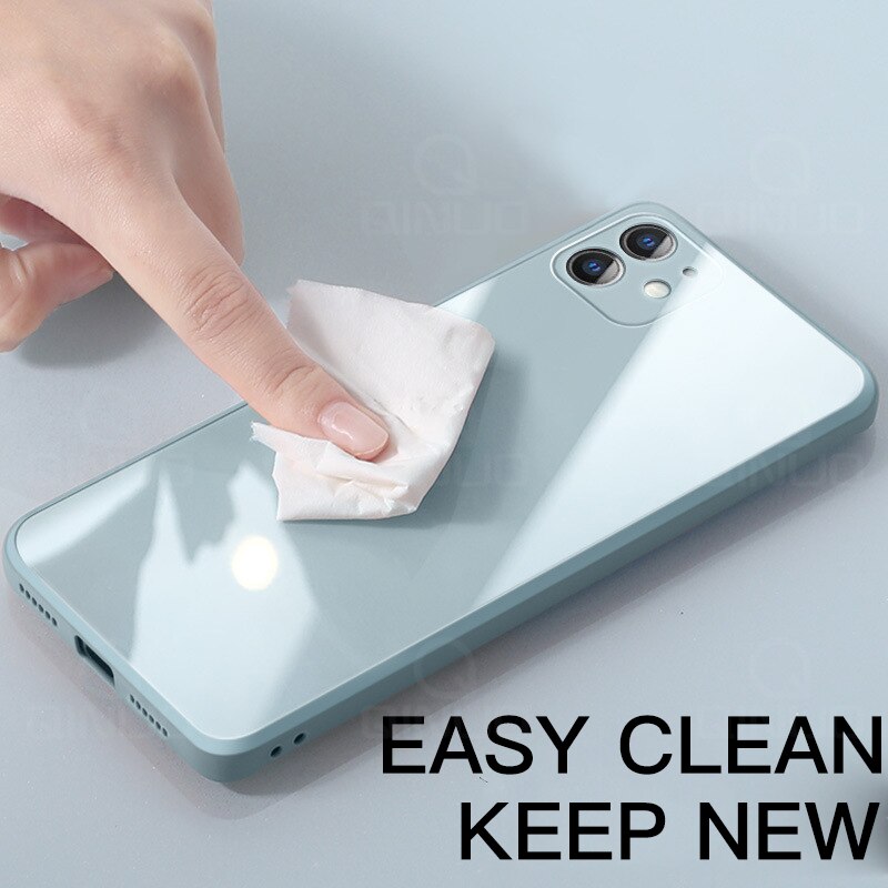 Silicone Liquid Tempered Glass Case For iPhone