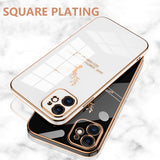 Elk pattern Square Plating Case For iPhone