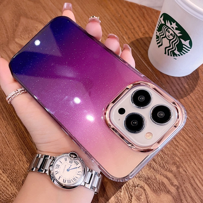 Glitter Bling Purple Gradient Case For iPhone