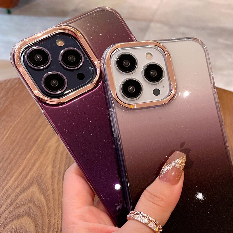 Glitter Bling Purple Gradient Case For iPhone