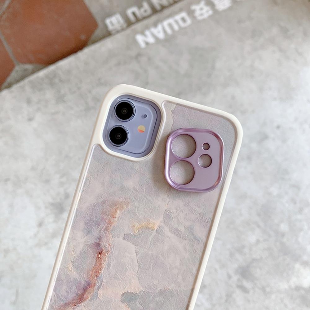 Custodia per telefono antiurto con placcatura in marmo per iPhone 