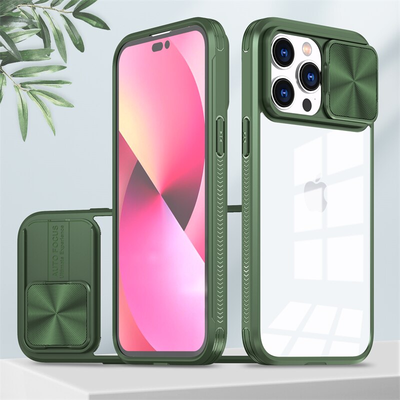 Slide Camera Lens Amour Hard Case For iPhone