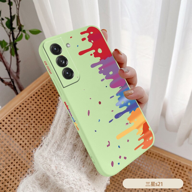 Watercolor Liquid Silicone Case For Samsung Galaxy