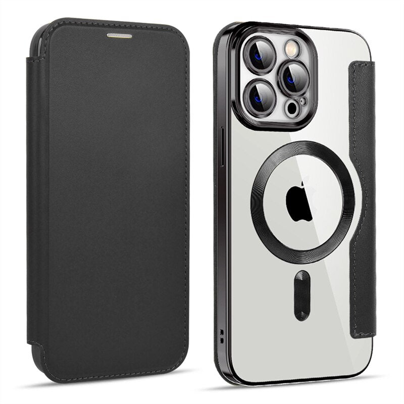 Flip Magnetic Wireless Charge Case for iPhone