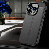 Leather Texture Soft Silicone Case For iPhone