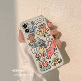 Ins Cartoon Cat Human Silicone Case For iPhone