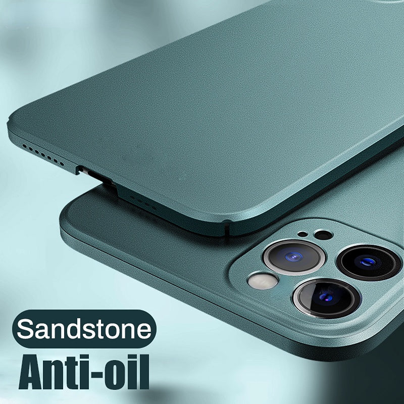 Matte Hard Sandstone Plastic Case For iPhone