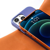 Microfiber Grain Leather Case For iPhone