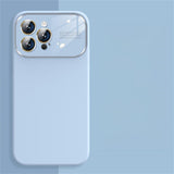 New Liquid Silicone Glass Large Window Case For iPhone