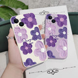 Purple Flower Phone Case For iPhone