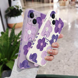 Custodia per cellulare con fiori viola per iPhone 