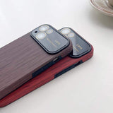 Wood Lens Protector Shockproof Case For iPhone